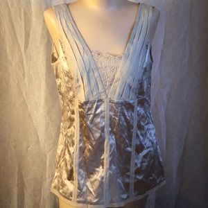 WhiteHouseBlackMarket Nude silk stretch blouse